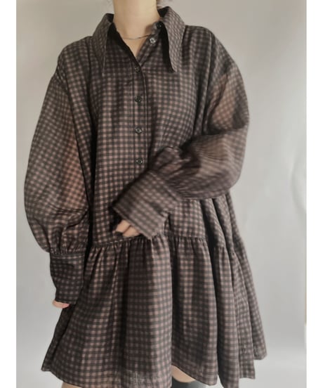 【USED】  GANNI Checked One-piece / 221015-009
