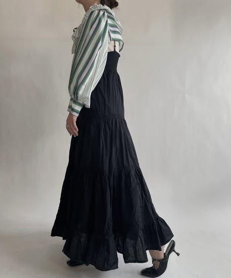 【RE;CIRCLE】 RE Striped Shirt Detachable Collar + Bolero / 220609-004