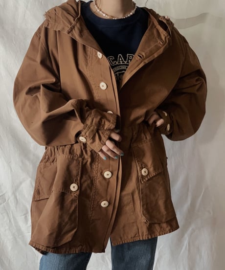 【USED】 Dyed Brown Swedish Snow Hoodie /210310-014