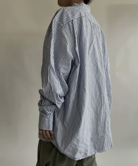 【RE;CIRCLE】 RE Collarless Striped Shirt / 220609-002