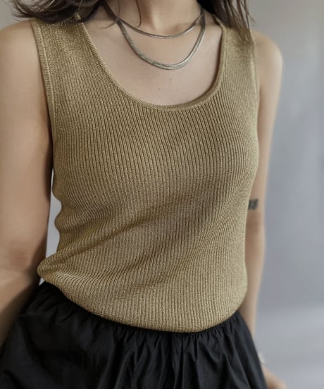【USED】    Ralph Lauren Lame Tank Top / 230610-036