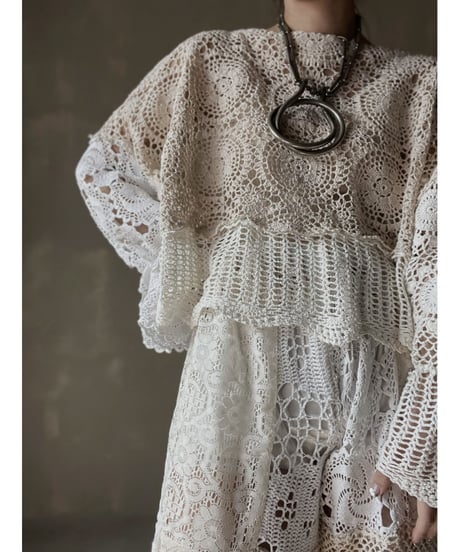 【RE;CIRCLE】 RE Crochet Patchwork L/S Top⑥/20220317-011
