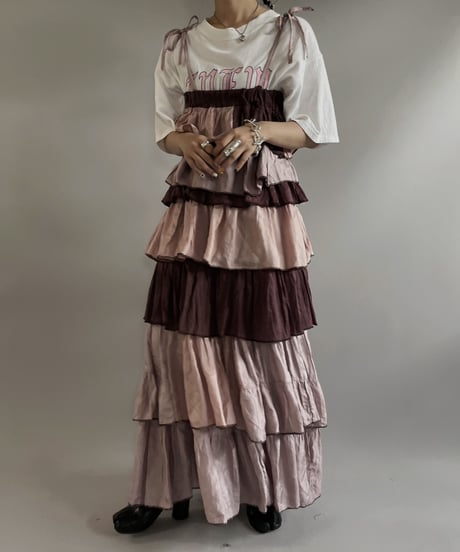 【RE;CIRCLE】RE Tiered Skirt & Bra Set / 230803-007