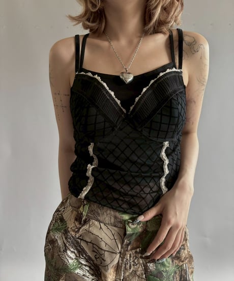 【USED】 Sheer Leotard Camisole Top  /251012-020