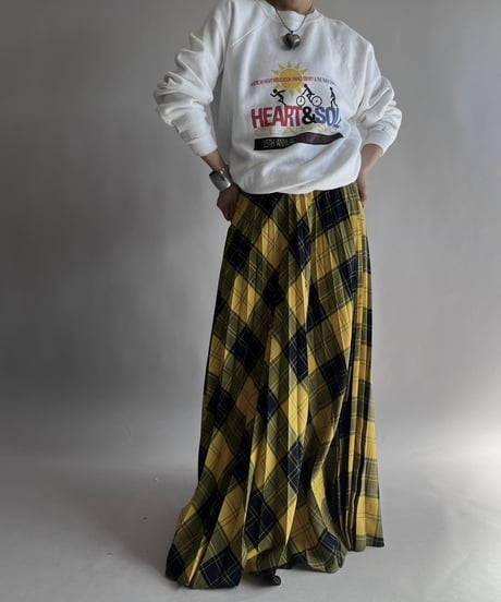 【USED】 Check Patterned Pleats Kilt Skirt / 241019-023