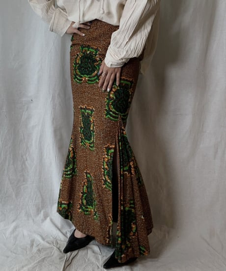 【USED】 African Batik Skirt③/210428-010