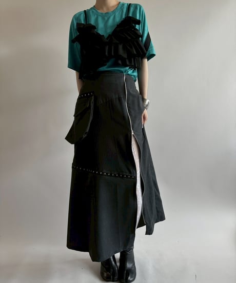 【RE;CIRCLE】 RE Suit Asymmetry Long Skirt/ 250717-014