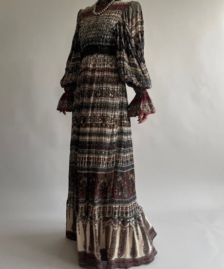 【RE;CIRCLE】 RE Indian Cotton Balloon Sleeved One-piece / 240912-001