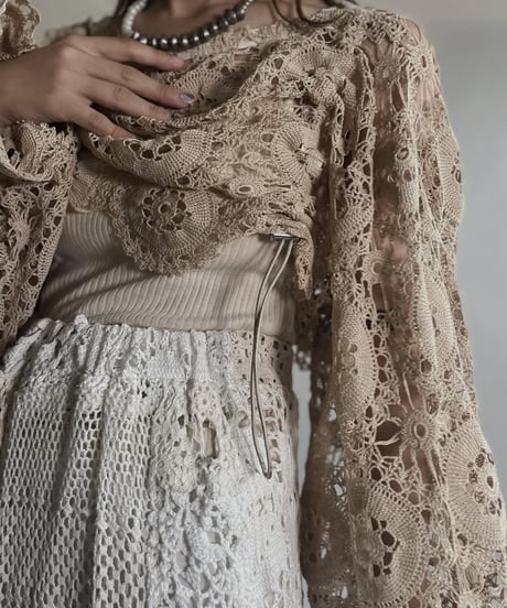 【RE;CIRCLE】 RE Crochet Cord Top / 220623-015
