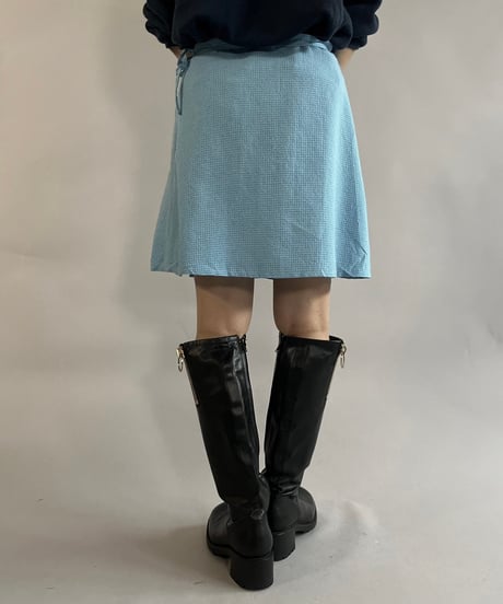 【USED】 Check Patterned Rap Skirt / 241109-021