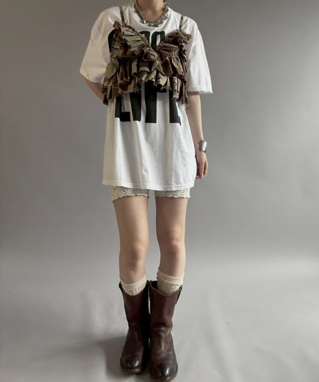 【RE;CIRCLE】 RE Camo Back Ribbon Frill Bustier / 260618-005