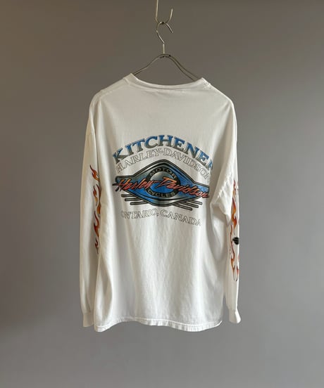 【USED】 HARLEY DAVIDSON Fire Pattern Sleeve L/S T-Shirt / 260607-002