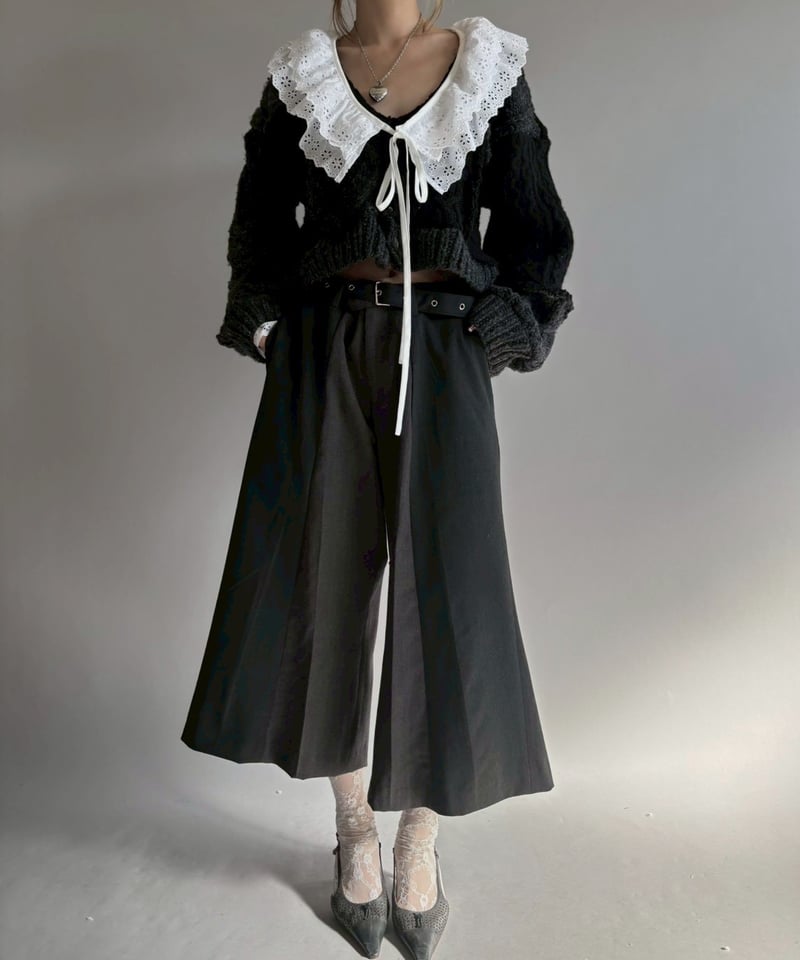 RE;CIRCLE】 RE Aran Knit Patchwork Lace Collar