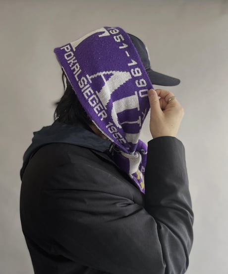 【USED】 Knit Soccer Muffler Purple × White / 230206-025