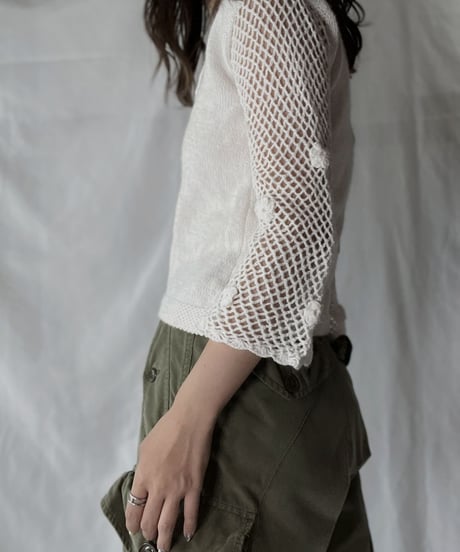 【USED】   Crochet Knit L/S Top②/210921-037