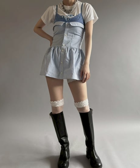 【RE;CIRCLE】  RE Stripe Shirt Mini One-Piece / 260611-002