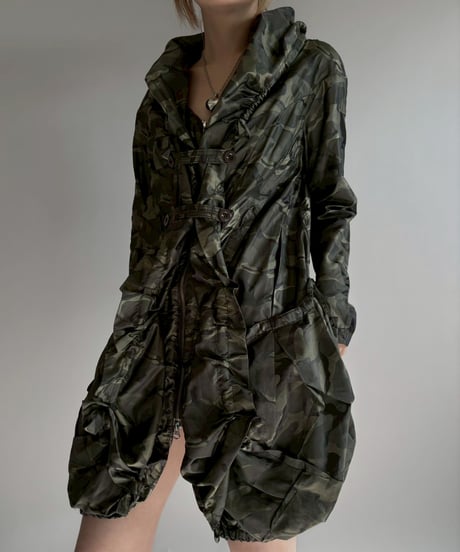 【USED】 MARITHE FRANCOIS GIRBAUD Camouflage Nylon Design Coat / 251227-017