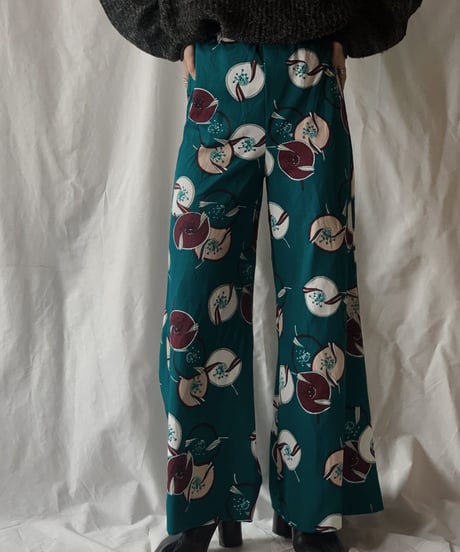 【USED】Patterned Poly Flared Pants/210203-011