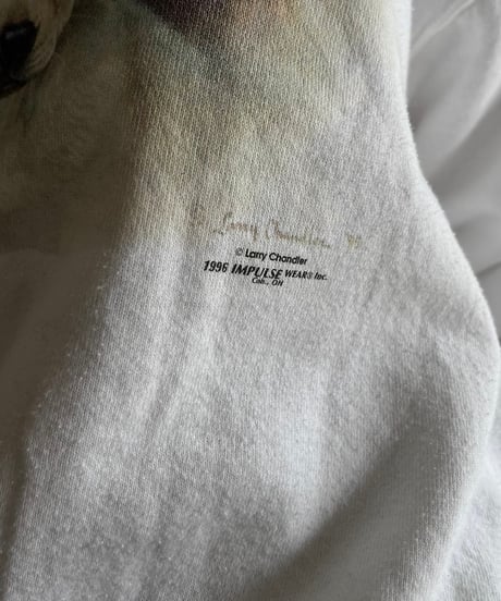 【USED】 Made in USA 90's Fruit of the Loom Dog Print Sweat /250118-015