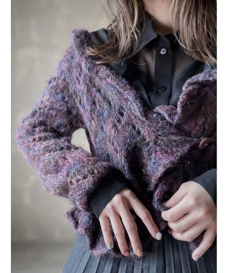 【USED】　Crochet Knit Cardigan/ 220220-040