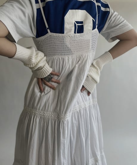 【USED】 White Cotton Camisole One-piece / 220604-002