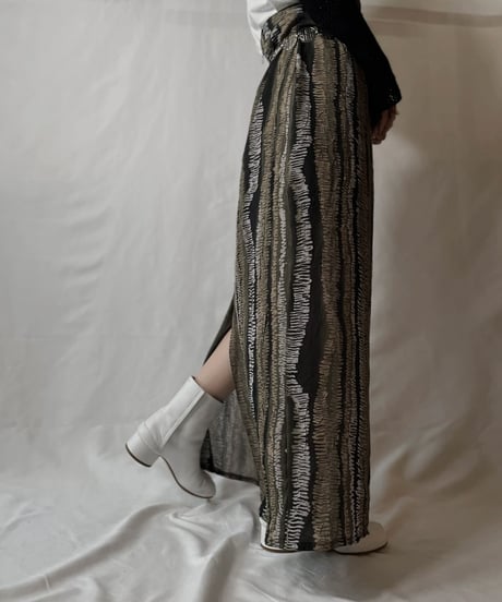 【USED】 Poly Long Skirt①/20210819-003