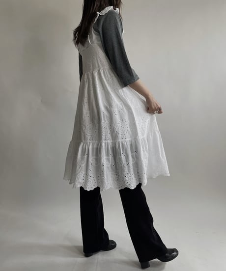 【USED】 White Cotton Camisole One-piece / 220423-048