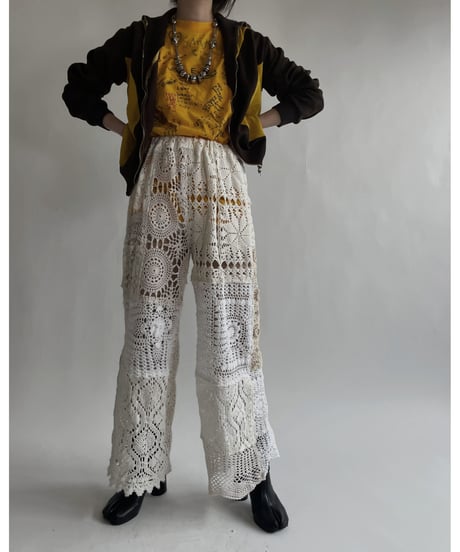 【RE;CIRCLE】 RE Crochet Lace Patchwork Pants / 220526-029