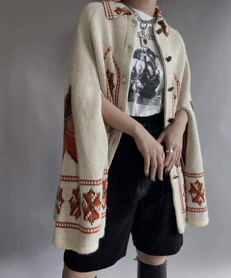 【USED】  Ward Acrylic Knit Poncho / 221029-021
