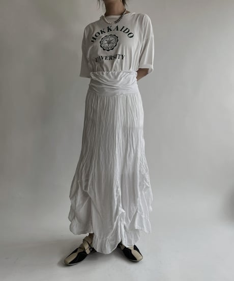【USED】 White Cotton Long Skirt / 220507-032