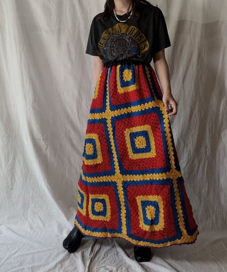 【RE;CIRCLE】 RE Granny Knit Long Skirt⑤/210421-017