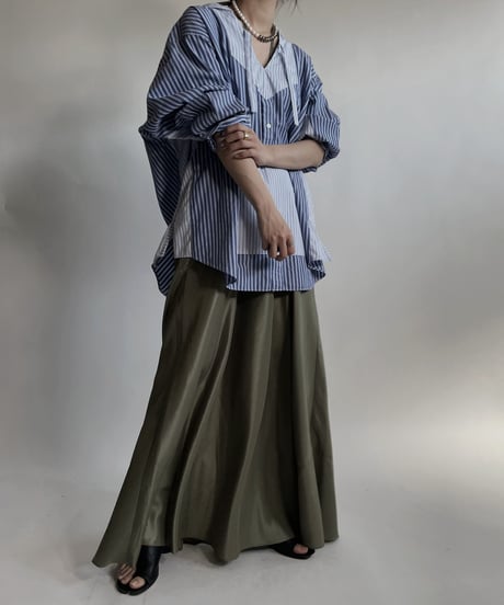 【RE;CIRCLE】 RE Stripe Shirt Mexican Hoodie / 220423-028