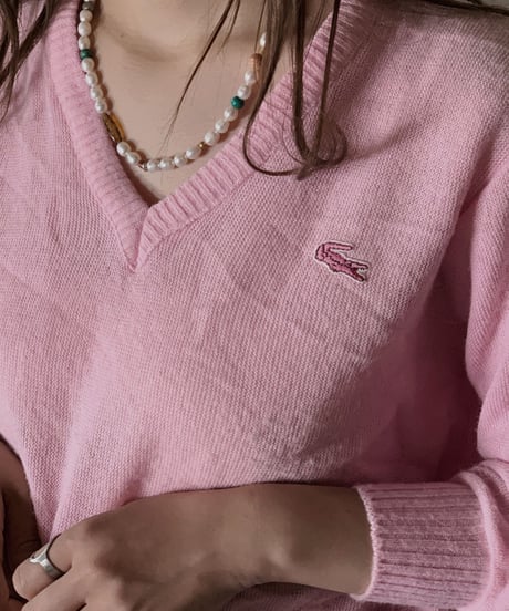 【USED】 LACOSTE Acrylic Sweater /210421-037