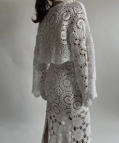 【RE;CIRCLE】 RE Crochet Lace Shirt Tops / 220427-012