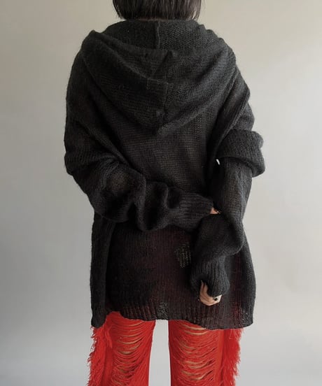 【USED】BONDS Mohair Knit Hoodie Top /240127-002