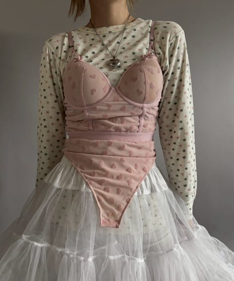【USED】 Heart Pattern Sheer Camisole /251206-011