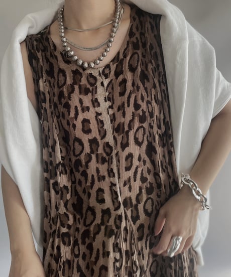 【USED】 Dead Stock 100% Rayon Leopard Patterned One-Piece/ 2301118-031
