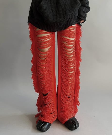【USED】 My Boo Damage Fringe Knit Pants/240127-003