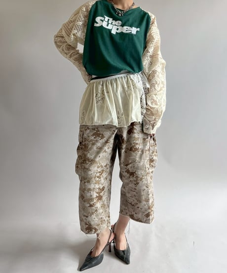 【RE;CIRCLE】 RE Lace Switching Raglan T-Shirt / 250605-004