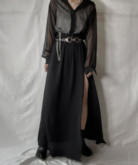 【USED】   See-through L/L Top/210926-006