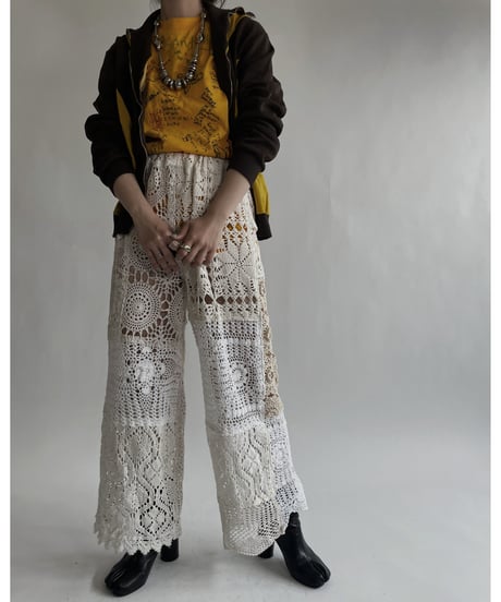 【RE;CIRCLE】 RE Crochet Lace Patchwork Pants / 220526-029