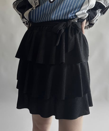 【USED】 Glitter tired mini Skirt / 250906-002