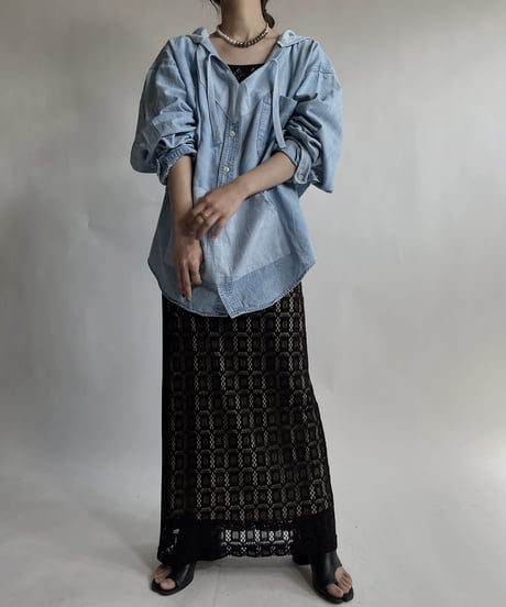 【RE;CIRCLE】 RE Denim Shirt Mexican Hoodie / 220423-020