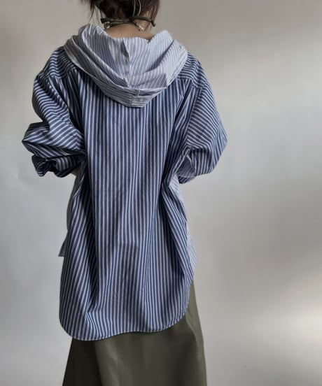【RE;CIRCLE】 RE Stripe Shirt Mexican Hoodie / 220423-028