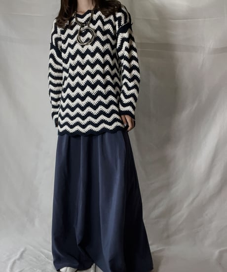 【USED】  Crochet Knit L/S Top ④/211014-038
