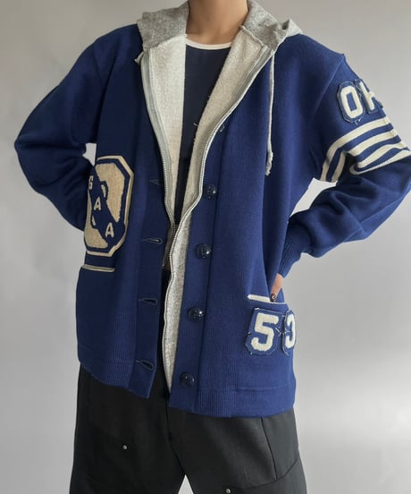 【USED】 Vintage Wool Lettered Cardigan/250118-018
