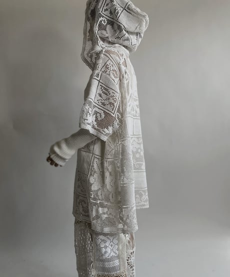 【RE;CIRCLE】 RE Crochet Lace S/S Hoodie / 220427-027