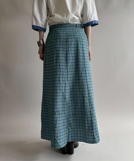 【USED】  Checked Long Skirt/250823-003