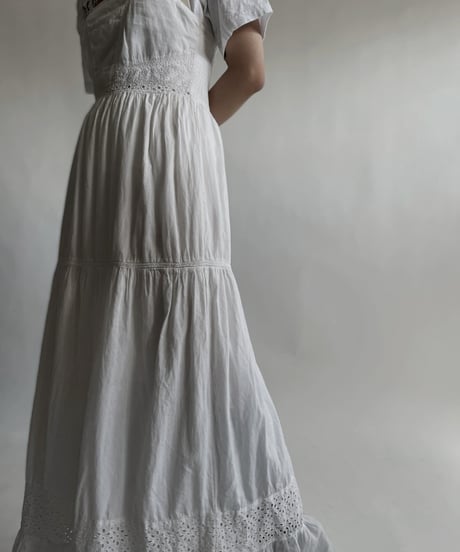 【USED】 White Cotton Camisole One-piece / 220423-014