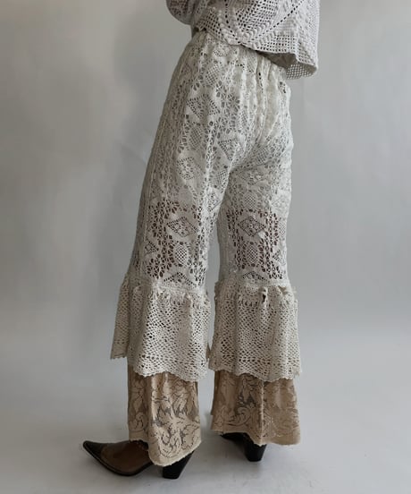【RE;CIRCLE】 RE Crochet Lace Tiered Pants / 220526-042